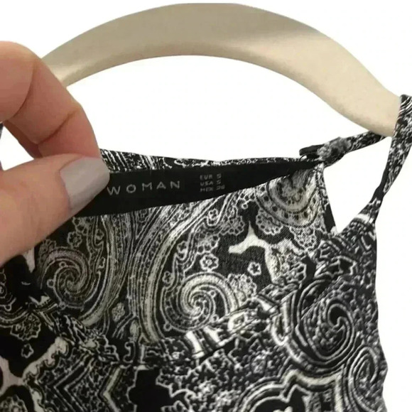 Zara Women Paisley Halter Camisole Tank Top‎ Black Size S Casual - Picture 5 of 5